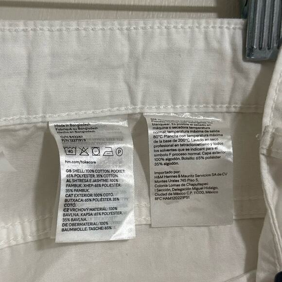 H&M Divided Cargo Shorts Womens US 10 White Utility Casual Pockets Relaxed - Picture 4 of 5